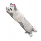Travesseiro Corpo Pelucia Abraçar Hug Me Up Confortável 70cm Dogão Cinza