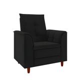 Poltrona Decorativa Estofada Confortável Sala Isis Veludo Preto