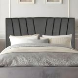 Cabeceira Casal Queen Size Cama Estofada 160 Cm Emma Linho Cinza