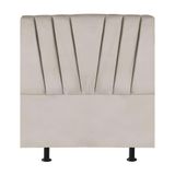 Cabeceira Estofada De Cama Casal 140 Cm Malu Corino Bege