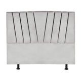 Cabeceira Estofada Cama Casal Queen Size 160 Cm Malu Suede Cinza Claro