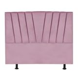 Cabeceira Estofada Cama Casal Queen Size 160 Cm Malu Suede Rosa