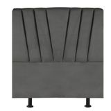 Cabeceira Estofada De Cama Casal 140 Cm Malu Corino Cinza