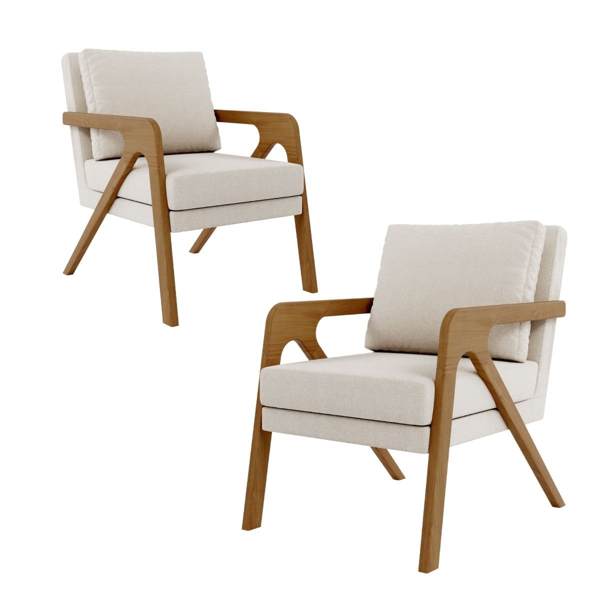 Kit 2 Poltrona Decorativa Sala De Estar Escritório Mona