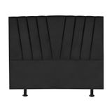 Cabeceira Estofada Cama Casal Queen Size 160 Cm Malu Suede Preto