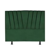 Cabeceira Estofada Cama Casal Queen Size 160 Cm Malu Suede Verde