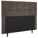 Cabeceira Estofada Cama Casal 140 Cm Helena Suede Marrom