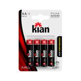 Pilha Pequena Aa Alcalina Com 4 Kian 14241