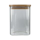 Porta Mantimento Vidro Com Tampa Bamboo Quadrado 1.1l Cv212781 Casa Do Chef