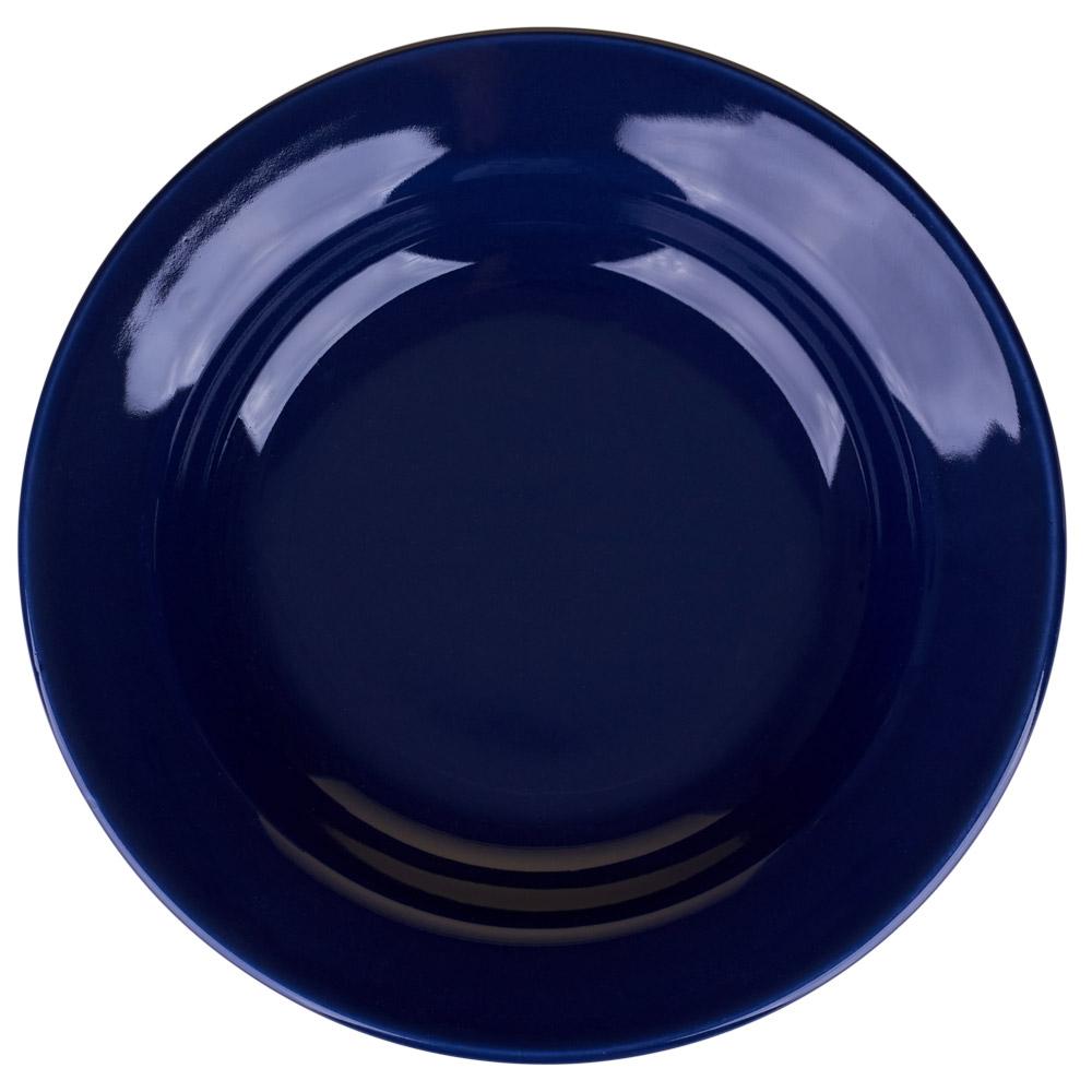 Prato De Cerâmica Fundo 21.5cm Flores Azuis Biona Prato Cerâmica Fundo 21.5cm Flores Azuis Biona