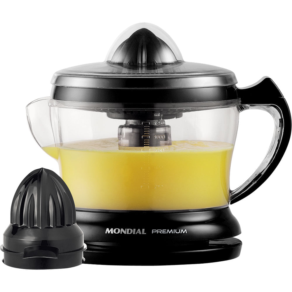 Espremedor 1.25l Mondial Premium E-02 Com Dupla Rotação E Acionamento Automático Preto 220v