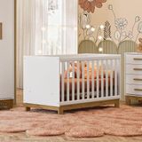 Berço Mini Cama Para Quarto Infantil Linha Slim Branco Acetinado