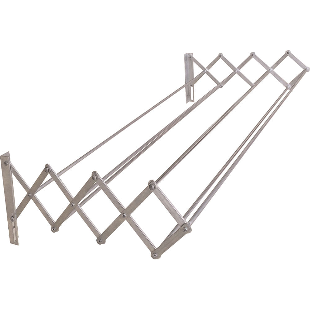 Varal De Parede Sanfonado Alumínio 1m Botafogo - Prata