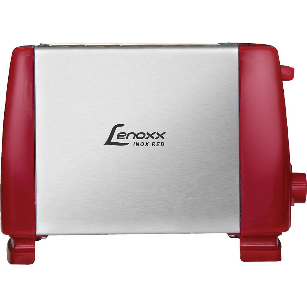 Torradeira Elétrica Lenoxx Inox Red Ptr203 Com 6 Níveis De Temperatura Vermelha 220v