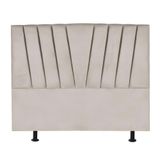 Cabeceira Estofada Cama Casal Queen Size 160 Cm Malu Linho Bege