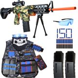 Fuzil De Precisão Automático Toy Gun Vioofun Com Colete Tático E 150 Dardos
