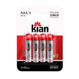Pilha Palito Aaa Zinco Com 4 Kian 14246