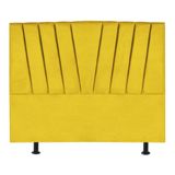Cabeceira Casal Queen Size Cama Estofada 160 Cm Emma Suede Amarelo