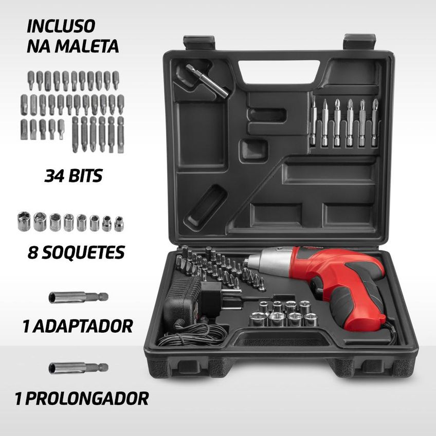 Kit Parafusadeira Sem Fio 4.8v Com 44 Peças Mondial Fpf05m Bivolt - imagem 5