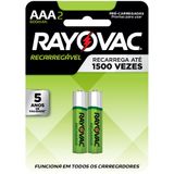 Pilha Recarregável Palito 600mah Rayovac 55902 Com 2 Unidades Pilha Recarregável Palito 650mah Rayovac 55902 Com 2 Unidades
