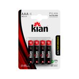 Pilha Palito Aaa Alcalina Com 4 Kian 14239