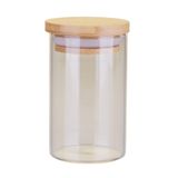 Porta Mantimento De Vidro Redondo 150ml Com Tampa De Bambu Casa Do Chef