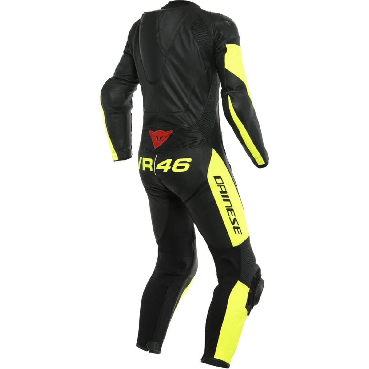 Macacão Dainese Pro Vr46 Tavullia Perfurado 1 Peça - Preto/amarelo