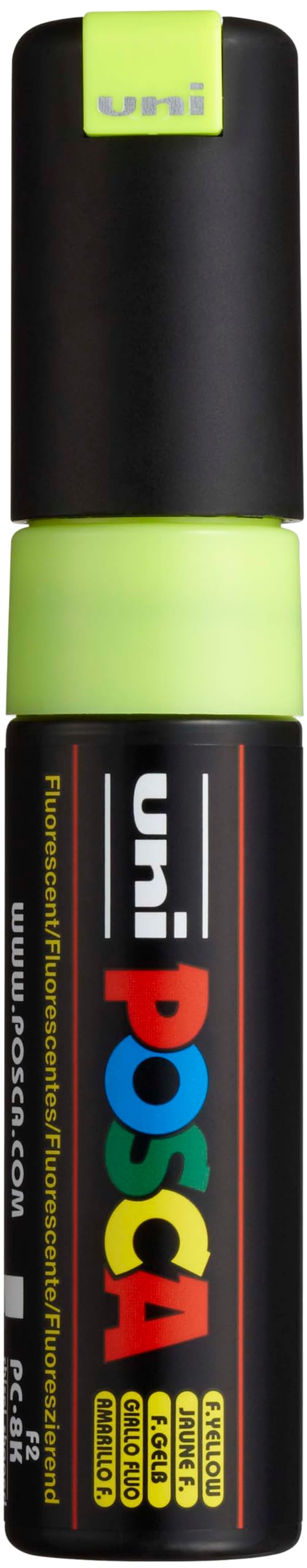 Marcador Posca 8k Amarelo Fluorescente Para Materiais De Arte