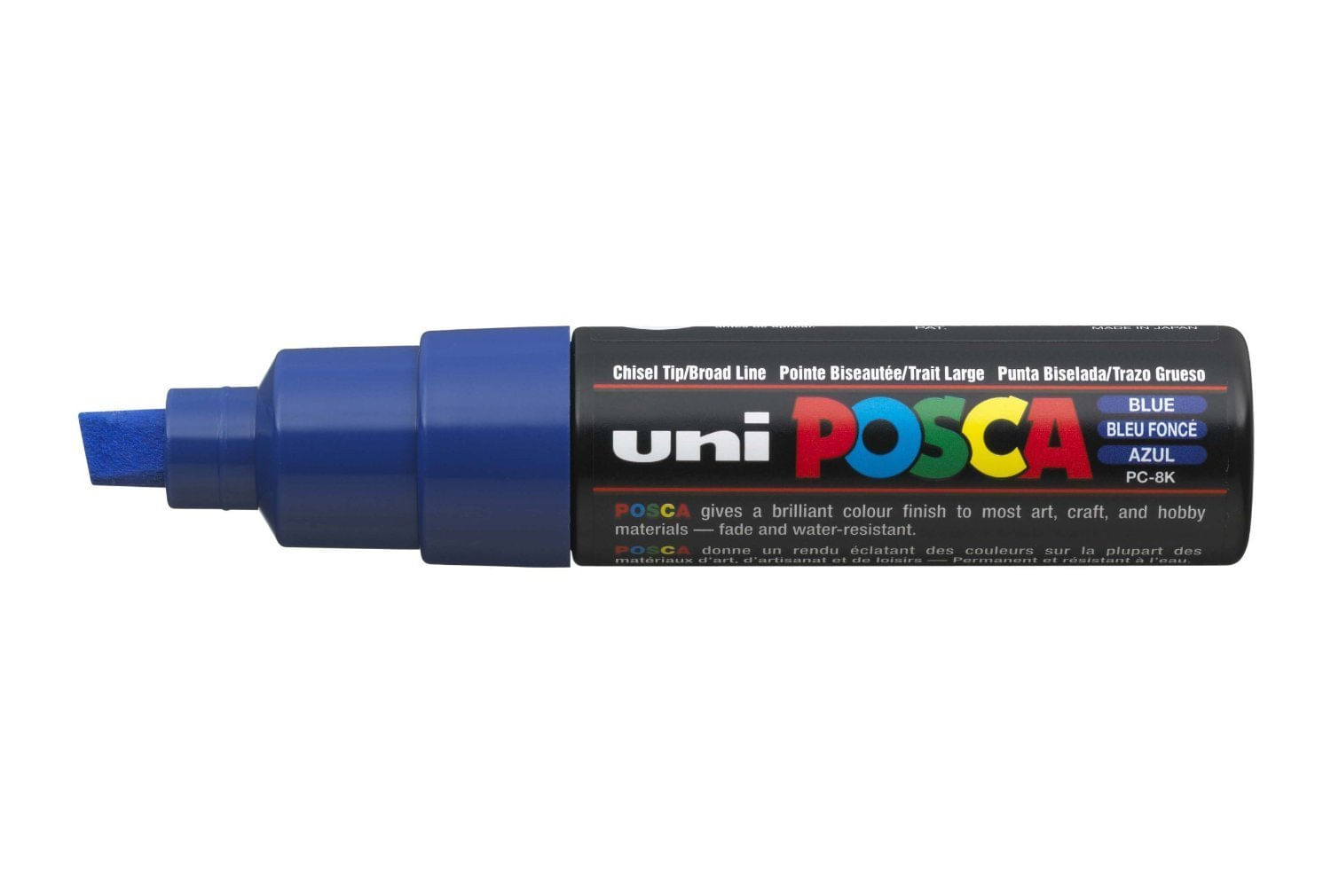Caneta Marcadora Uni Posca Pc-8k Chisel Tip Azul (caixa Com 6)