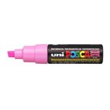 Caneta Marcadora Uni Posca Pc-8k Com Ponta De Cinzel Rosa Fluorescente X6