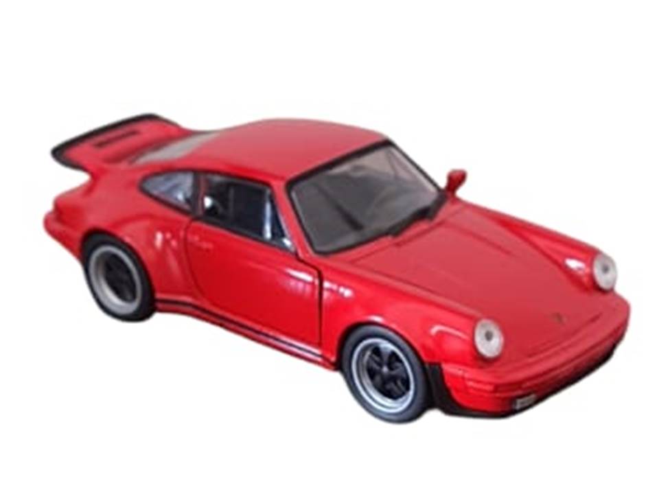 Miniatura Porsche 911 Turbo Welly 1:43 Metal E Fricção Vermelha