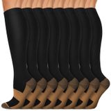 Meias De Compressão Iseasoo Copper Knee High 15-20 Mmhg Pretas