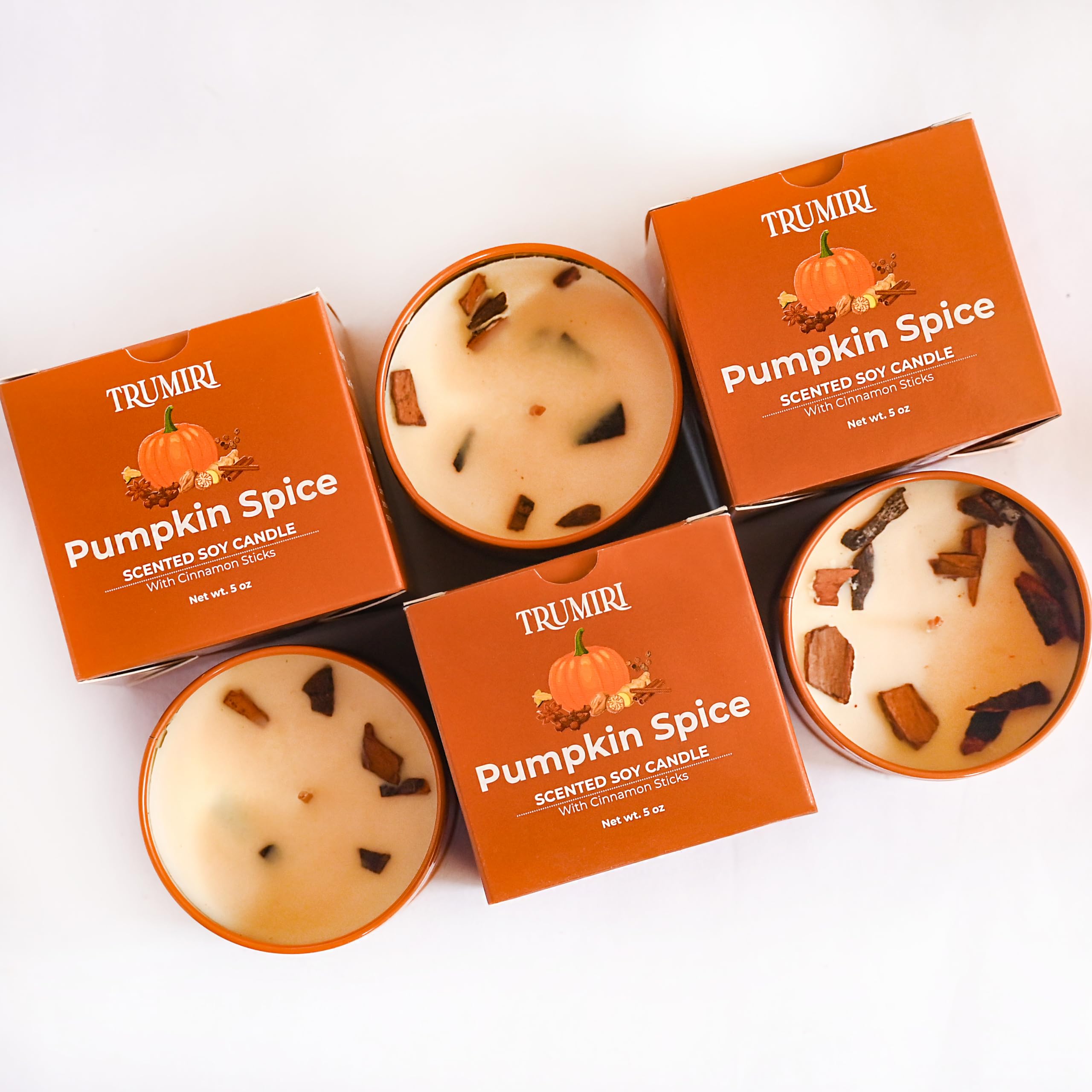 Velas Perfumadas Trumiri Pumpkin Spice 150 Ml, Pacote Com 3