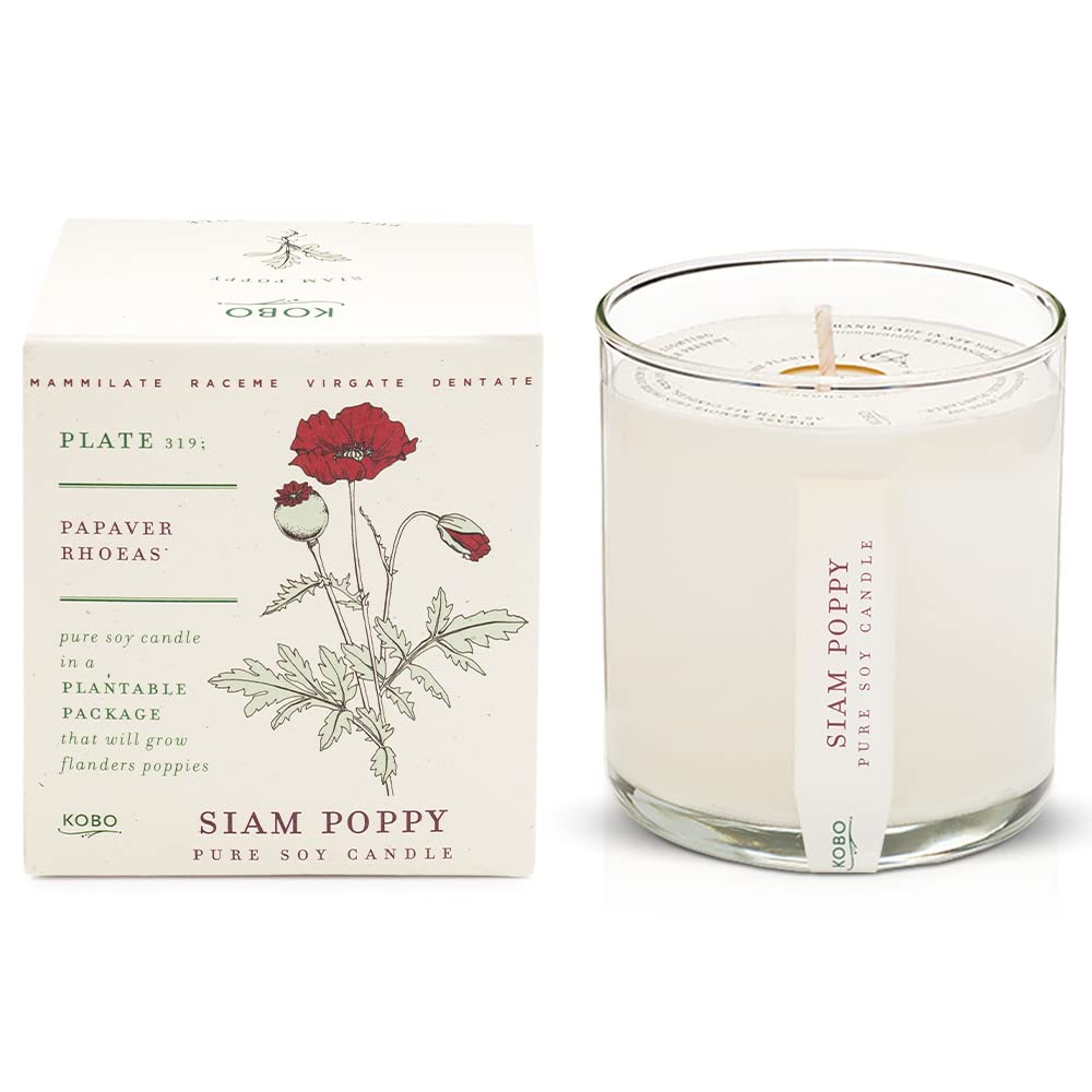 Vela Perfumada Kobo Siam Poppy 265 Ml Com Caixa Plantável