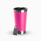 Copo Térmico Inox Cerveja Café 473ml - Rosa Escuro