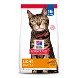 Cat Food Hill&#39;s Science Diet Light Para Adultos De 1 A 6 Anos, Peso 7,26 Kg