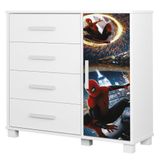 Cômoda Infantil Para Quarto 80cm 4 Gavetas Herói Aranha Z53 - Mpozenato