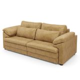 Sofá Retrátil 2 Lugares Para Sala 215cm Dijon Couro Bege S07 - Mpozenato