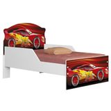 Mini Cama Infantil 148x68cm Proteção Lateral Carro Vermelho Z53 - Mpozenato