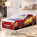 Cama Solteiro Infantil 188x88cm Personagens Carro Vermelho Z53 - Mpozenato