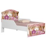 Mini Cama Infantil 148x68cm Proteção Lateral Carruagem Rosa Z53 - Mpozenato