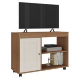 Rack Para Tv 42 Pol 1p 91 Cm Com Rodízios Cinamomo Off White Arly