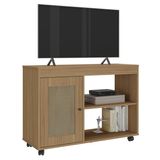 Rack Para Tv 42 Pol 1p 91 Cm Com Rodízios Carvalho Arly