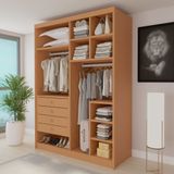 Closet Casal Sem Portas 4 Gavetas Bergamo Cinamomo
