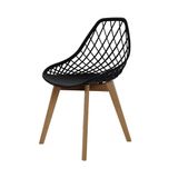Cadeira Para Sala Mesa Cozinha De Jantar Kaila Garden Wood Preta Base Madeira Suporta Até 120kg
