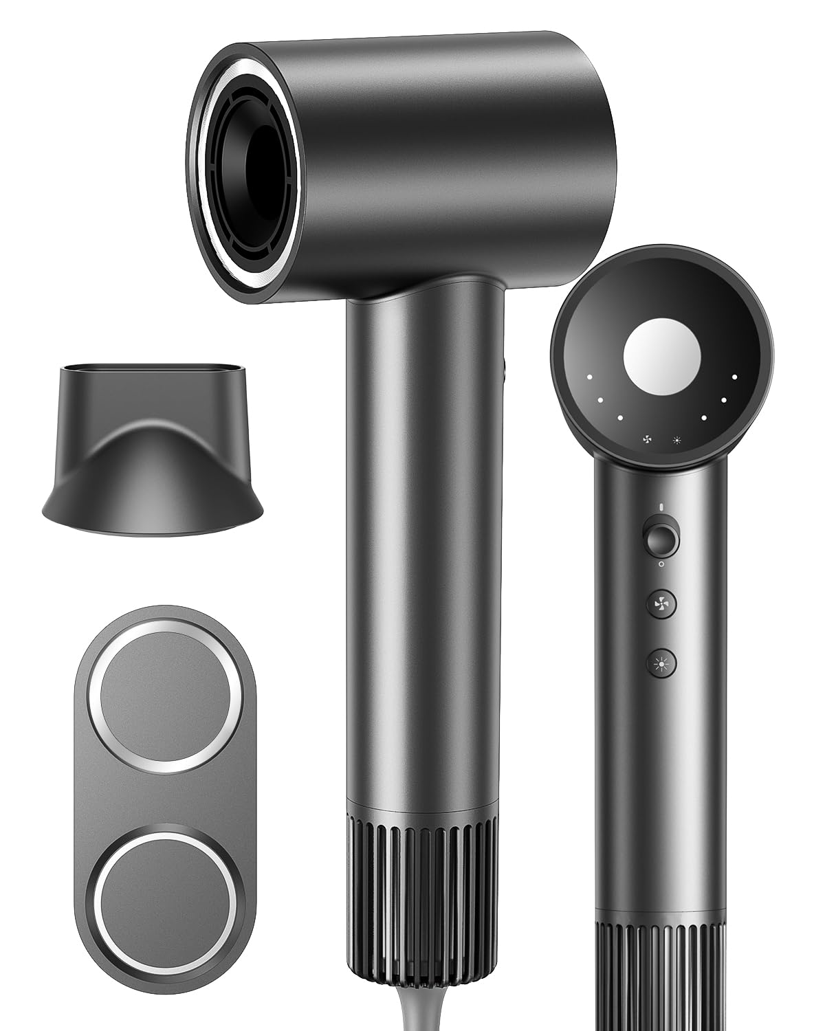 Secador De Cabelo Nandme 1600w 110000 Rpm 200m Negative Ionic Grey