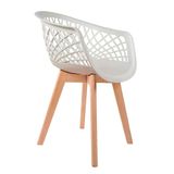 Cadeira Para Mesa De Jantar Cozinha Sala Quarto Penteadeira Escrivaninha Varanda Area Gourmet Web Branca Wood Base Madeira