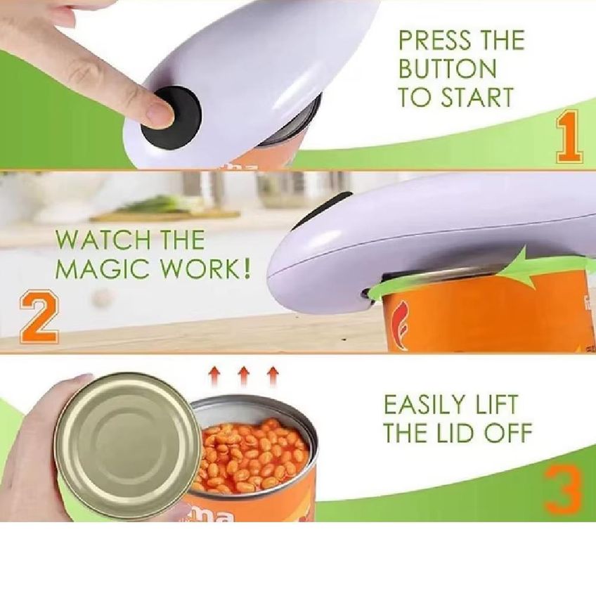 Abridor De Latas Eletrico Automatico One Touch 2 Em 1 Com Abridor De Potes E Garrafas Completo Pratico Facil De Usar - imagem 5