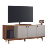 Rack Bancada Para Tv Até 50 Polegadas 3 Portas Suíça Madeirado / Off White Notável