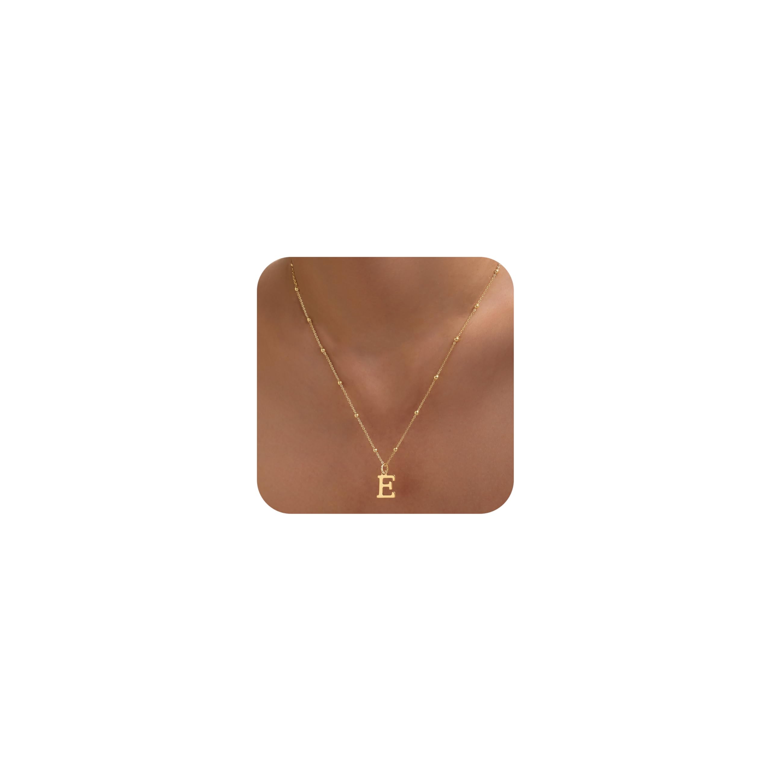 Colar Mdieel Initial Letter Pingente Banhado A Ouro 14k Para Mulheres